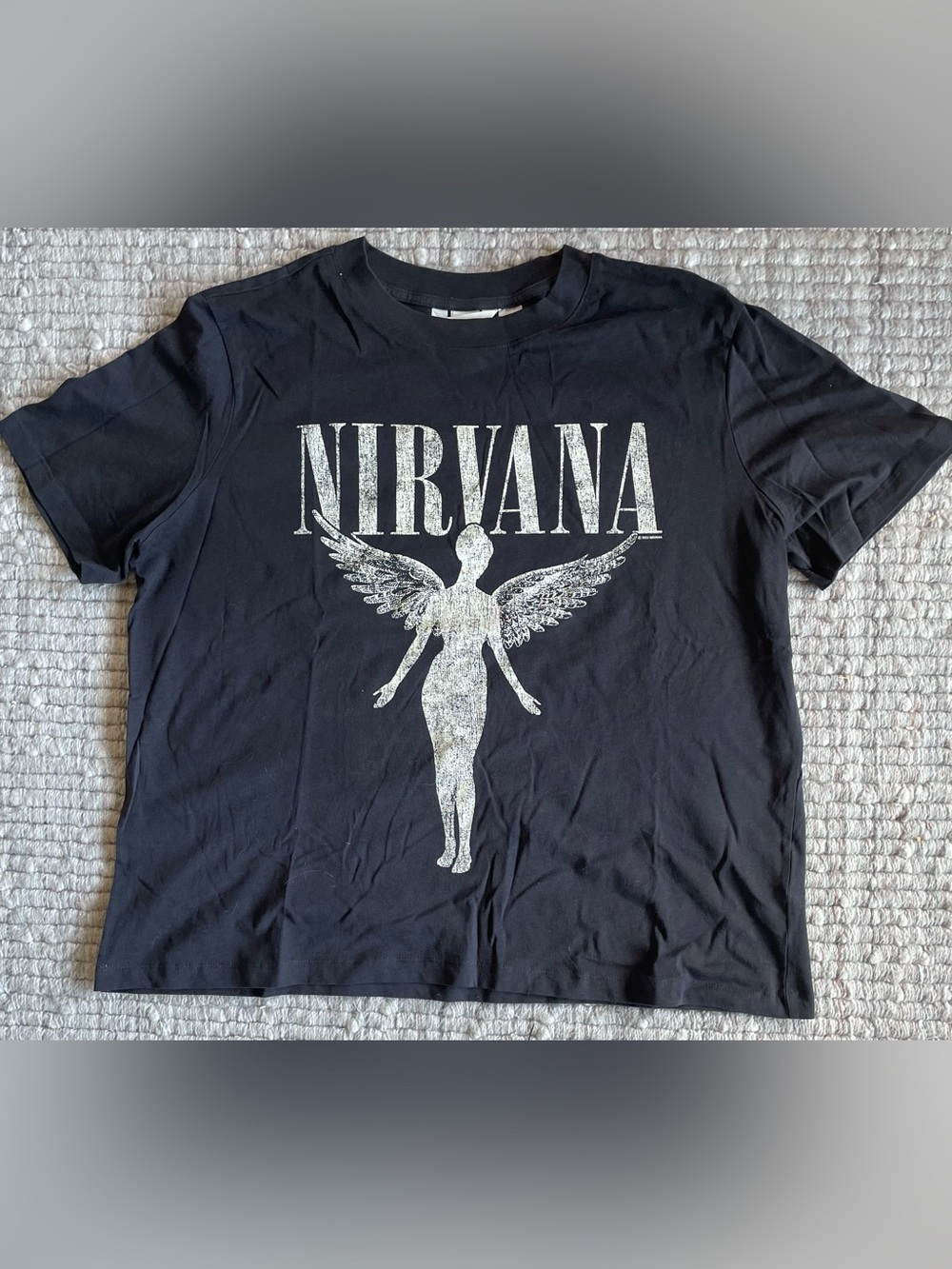 Nirvana Black Graphic Tee - Angel Design